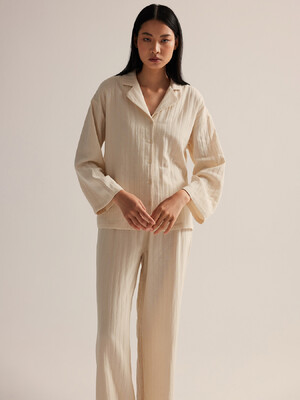 Купить Бавовняна класична піжама жіноча з довгим рукавом HAYS 62229 в Украина в Lingerie.ua - Одяг для дому та відпочинку, Фото 4