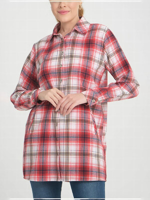 Купить Фланелевая рубашка женская на пуговицах JEN 03485 в Украина
