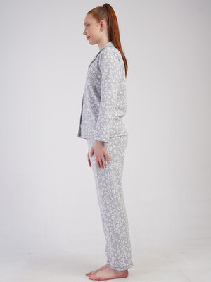 Купить Теплая классическая женская пижама на пуговицах VIENETTA 5010250000 в Украина в Lingerie.ua - Одяг для дому та відпочинку, Фото 2