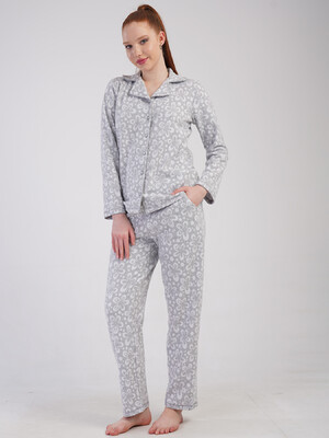 Купить Теплая классическая женская пижама на пуговицах VIENETTA 5010250000 в Украина в Lingerie.ua - Одяг для дому та відпочинку, Фото 3