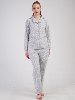 Купить Теплая классическая женская пижама на пуговицах VIENETTA 5010250000 в Украина в Lingerie.ua - Одяг для дому та відпочинку, Фото 4