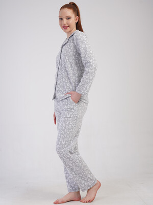 Купить Теплая классическая женская пижама на пуговицах VIENETTA 5010250000 в Украина в Lingerie.ua - Одяг для дому та відпочинку, Фото 5