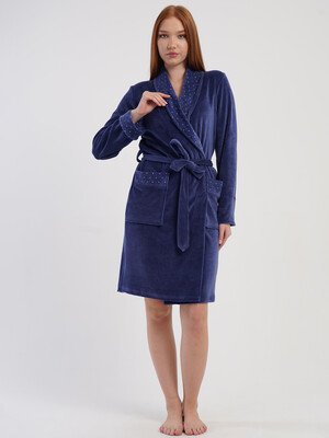 Купить Велюровий халат жіночий з довгим рукавом VIENETTA 5070242126 в Украина в Lingerie.ua - Одяг для дому та відпочинку, Фото 3