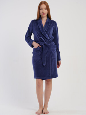Купить Велюровий халат жіночий з довгим рукавом VIENETTA 5070242126 в Украина в Lingerie.ua - Одяг для дому та відпочинку, Фото 4