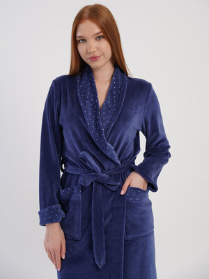 Купить Велюровий халат жіночий з довгим рукавом VIENETTA 5070242126 в Украина в Lingerie.ua - Одяг для дому та відпочинку, Фото 6