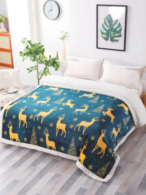 Купить Плюшевый плед с новогодним принтом 150х200 MALLORY HOME 1883 в Украина в Lingerie.ua - Одяг для дому та відпочинку, Фото 5