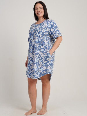 Купить Хлопковая туника большого размера с коротким рукавом VIENETTA 5110321247 в Украина в Lingerie.ua - Одяг для дому та відпочинку, Фото 5