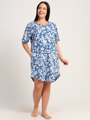 Купить Хлопковая туника большого размера с коротким рукавом VIENETTA 5110321247 в Украина в Lingerie.ua - Одяг для дому та відпочинку, Фото 6