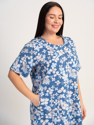 Купить Хлопковая туника большого размера с коротким рукавом VIENETTA 5110321247 в Украина в Lingerie.ua - Одяг для дому та відпочинку, Фото 7