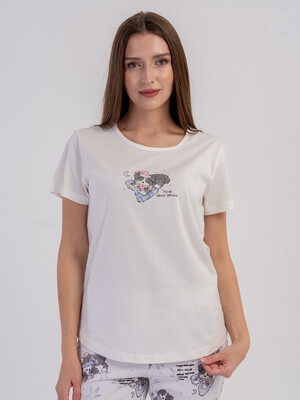Купить Хлопковый комплект с коротким рукавом VIENETTA 6060747653 в Украина в Lingerie.ua - Одяг для дому та відпочинку, Фото 4