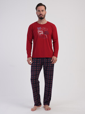 Хлопковый домашний костюм мужской (лонгслив + брюки) VIENETTA MAN 6060525040