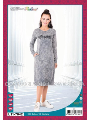 Купить Хлопковое платье с длинным рукавом CCN Relax L11-7042 в Украина