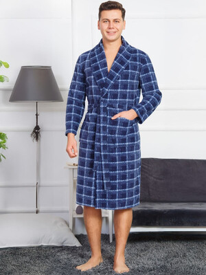 Флисовый мужской халат в клетку GAZZAZ 8050314701
