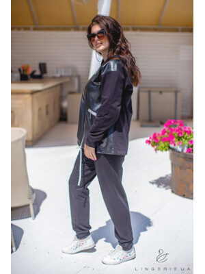 Купить Костюм жіночий великого розміру з куртки та брюк LINGERIE 170337 в Украина в Lingerie.ua - Одяг для дому та відпочинку, Фото 3
