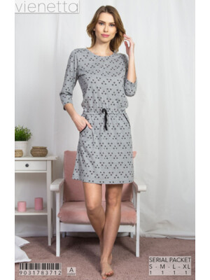 Купить Бавовняна домашня коротка туніка VIENETTA 9031783712 в Украина в Lingerie.ua - Одяг для дому та відпочинку, Фото 2