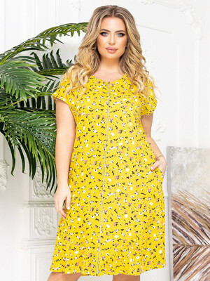 Купить Хлопковый халат на молнии с коротким рукавом LINGERIE 170541  в Украина в Lingerie.ua - Одяг для дому та відпочинку, Фото 4