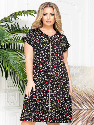 Купить Хлопковый халат на молнии с коротким рукавом LINGERIE 170541  в Украина в Lingerie.ua - Одяг для дому та відпочинку, Фото 11