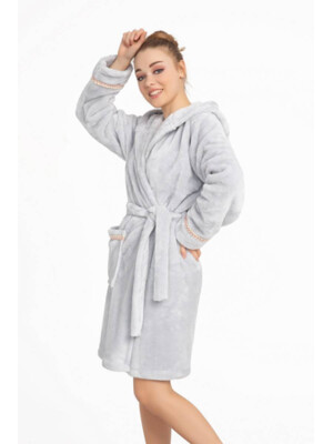 Купить Теплый плюшевый халат с капюшоном COCOON E06-5461 в Украина в Lingerie.ua - Одяг для дому та відпочинку, Фото 5