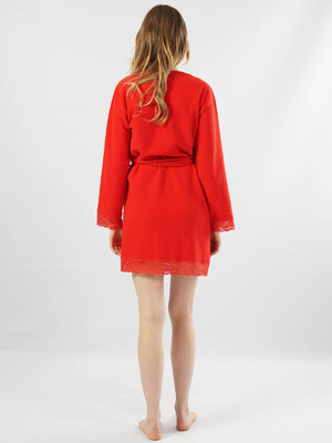 Купить Флисовый короткий женский халат с кружевом VIENETTA 1031930000 в Украина в Lingerie.ua - Одяг для дому та відпочинку, Фото 6