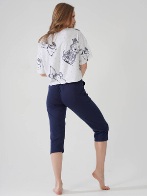 Купить Хлопковый костюм с капри VIENETTA 1090880690 в Украина в Lingerie.ua - Одяг для дому та відпочинку, Фото 4