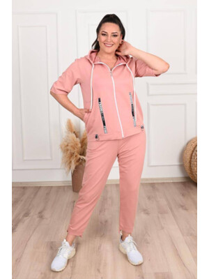 Купить Костюм женский спорт ADROM 3359 худи с коротким рукавом на молнии и джоггеры в Украина в Lingerie.ua - Одяг для дому та відпочинку, Фото 1