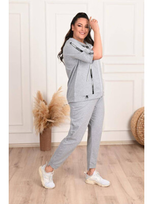 Купить Костюм женский спорт ADROM 3359 худи с коротким рукавом на молнии и джоггеры в Украина в Lingerie.ua - Одяг для дому та відпочинку, Фото 2