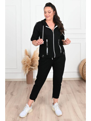 Купить Костюм женский спорт ADROM 3359 худи с коротким рукавом на молнии и джоггеры в Украина в Lingerie.ua - Одяг для дому та відпочинку, Фото 5