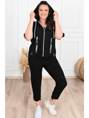 Купить Костюм женский спорт ADROM 3359 худи с коротким рукавом на молнии и джоггеры в Украина в Lingerie.ua - Одяг для дому та відпочинку, Фото 6