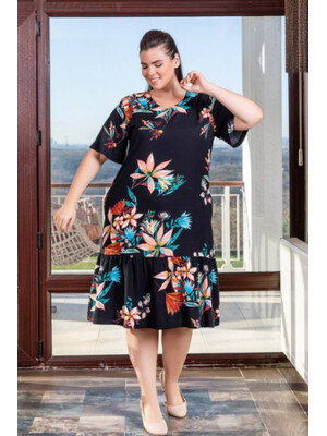 Купить Платье летнее из вискозы с оборкой COCOON J2-2398 в Украина