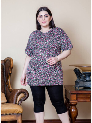 Купить Комплект жіночий великих розмірів COCOON J6-6038 футболка та бриджі з модалу в Украина