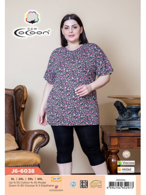 Купить Комплект женский больших размеров COCOON J6-6038 футболка и бриджи из модала в Украина в Lingerie.ua - Одяг для дому та відпочинку, Фото 5