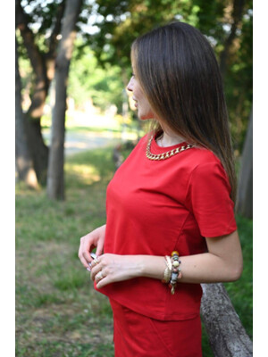 Купить Костюм  ADROM 3381 футболка и юбка из хлопкового трикотажа в Украина в Lingerie.ua - Одяг для дому та відпочинку, Фото 2