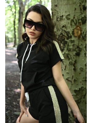 Купить Костюм жіночий ADROM 9036 футболка з капюшоном та шорти в Украина