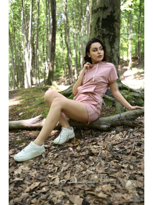 Купить Костюм женский ADROM 9036 футболка с капюшоном и шорты в Украина в Lingerie.ua - Одяг для дому та відпочинку, Фото 2