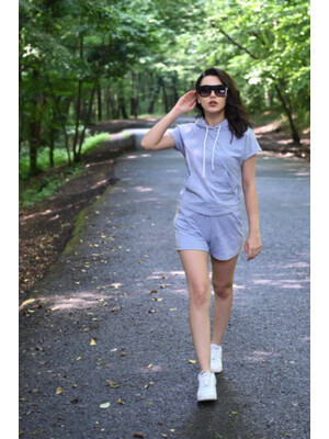 Купить Костюм женский ADROM 9036 футболка с капюшоном и шорты в Украина в Lingerie.ua - Одяг для дому та відпочинку, Фото 3