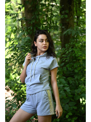 Купить Костюм женский ADROM 9036 футболка с капюшоном и шорты в Украина в Lingerie.ua - Одяг для дому та відпочинку, Фото 5