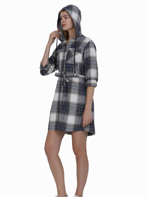 Купить Халат-рубашка JEN 02405 на пуговицах фланель в Украина