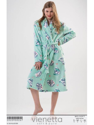 Купить Тёплый женский халат из велсофта VIENETTA 2020900267 в Украина в Lingerie.ua - Одяг для дому та відпочинку, Фото 8