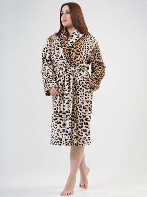 Купить Теплый халат с леопардовым принтом VIENETTA 2021070172 в Украина в Lingerie.ua - Одяг для дому та відпочинку, Фото 3