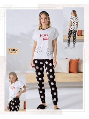 Купить Хлопковый домашний комплект с коротким рукавом Sevim 14360 в Украина