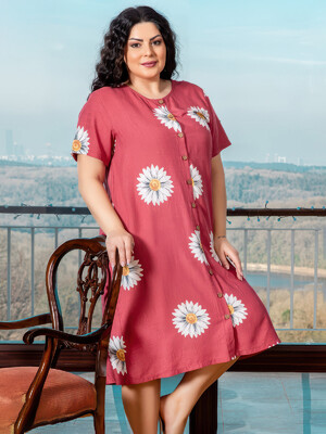 Халат из штапеля большого размера COCOON J4-4172