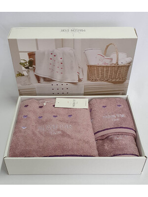 Купить Комплект махровых полотенец 3 в 1 MAISON D`OR Love Candy в Украина в Lingerie.ua - Одяг для дому та відпочинку, Фото 1