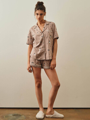 Купить Хлопковая пижама с рубашкой на пуговицах и шортами HAYS 27307 в Украина в Lingerie.ua - Одяг для дому та відпочинку, Фото 1