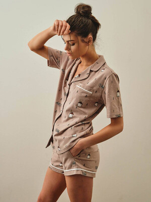 Купить Хлопковая пижама с рубашкой на пуговицах и шортами HAYS 27307 в Украина в Lingerie.ua - Одяг для дому та відпочинку, Фото 10