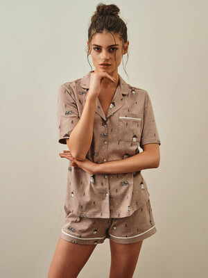 Купить Хлопковая пижама с рубашкой на пуговицах и шортами HAYS 27307 в Украина в Lingerie.ua - Одяг для дому та відпочинку, Фото 9