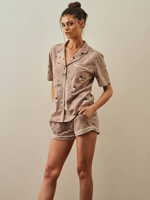 Купить Хлопковая пижама с рубашкой на пуговицах и шортами HAYS 27307 в Украина в Lingerie.ua - Одяг для дому та відпочинку, Фото 19