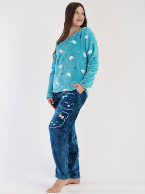 Купить Теплая плюшевая пижама VIENETTA 3030930257 в Украина в Lingerie.ua - Одяг для дому та відпочинку, Фото 4