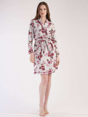 Хлопковый стеганый халат с длинным рукавом VIENETTA 3031040131