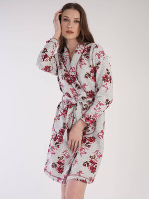 Купить Хлопковый стеганый халат с длинным рукавом VIENETTA 3031040131 в Украина в Lingerie.ua - Одяг для дому та відпочинку, Фото 2