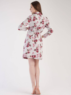 Купить Хлопковый стеганый халат с длинным рукавом VIENETTA 3031040131 в Украина в Lingerie.ua - Одяг для дому та відпочинку, Фото 3